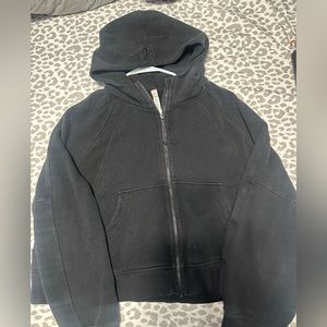 Lulu lemon black cropped full zip scuba